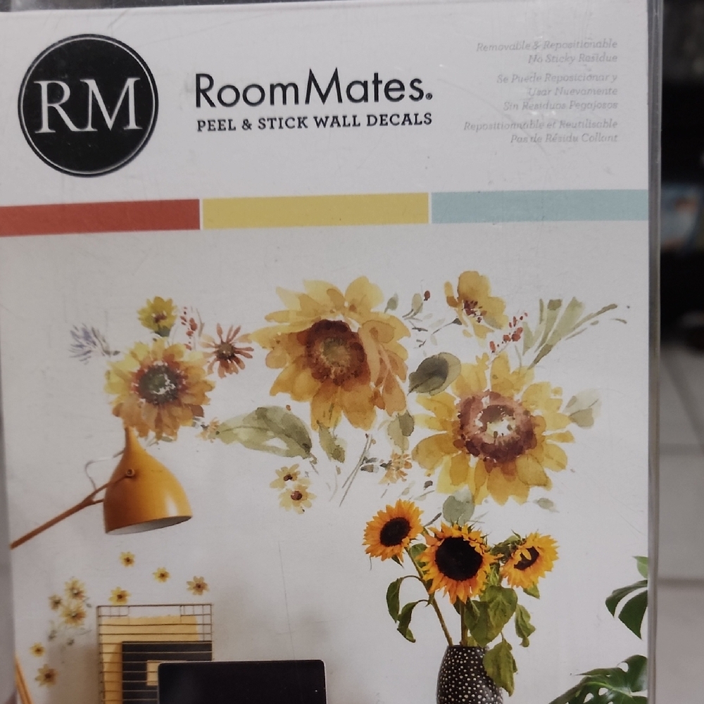 RoomMates Floral Peel & Stick Wall Decals - Yellow and Brown
